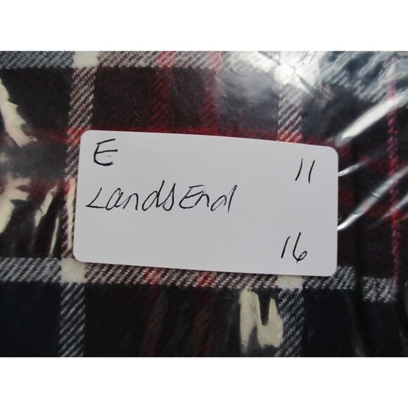 LL Bean Womens Scotch Plaid Flannel Shirt Size 16 Red Relaxed Fit Top 488594 - Picture 15 of 15